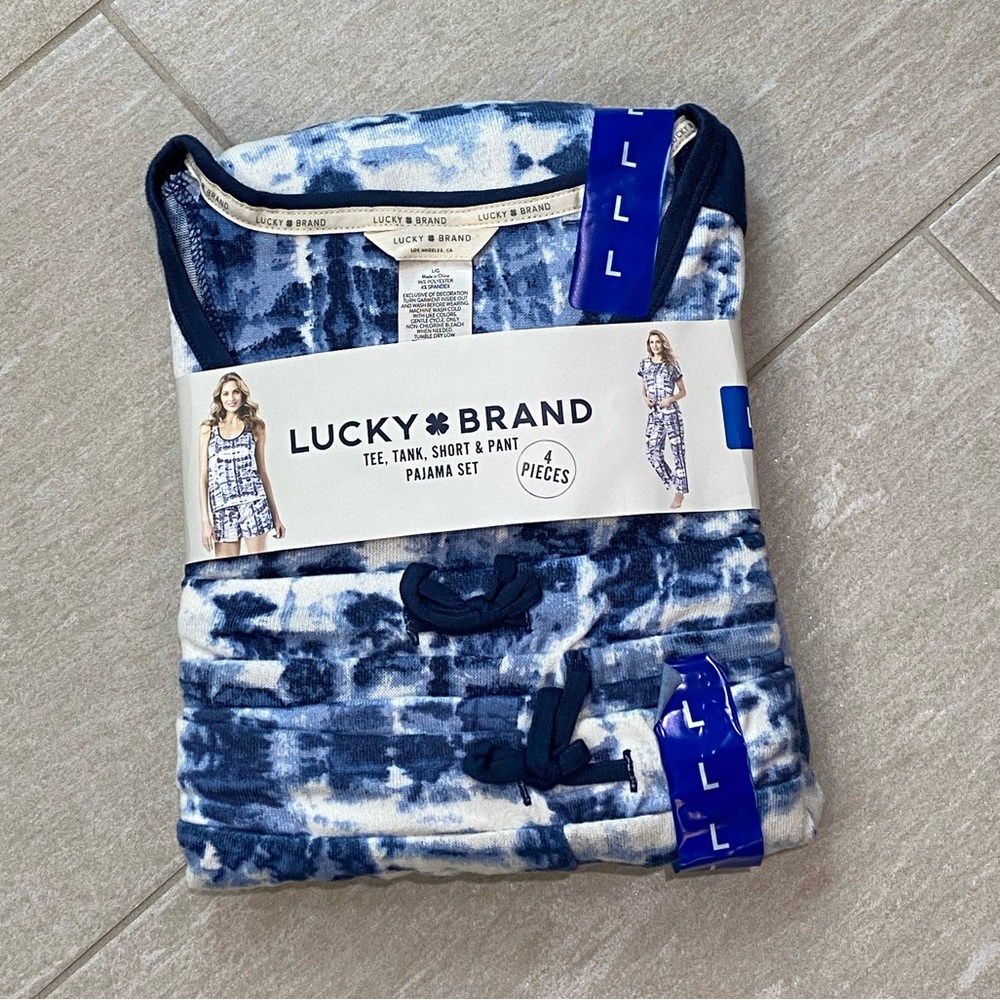 💙🆕Lucky Brand 4 Piece Pajama Set, Large💙